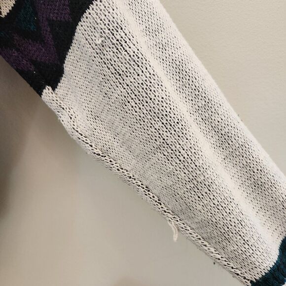 Vtg 90s Code Zero V-Neck Cardigan Sweater Knit Geometric Nordic Grandpacore Sz L - Picture 8 of 12